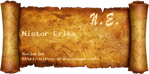 Nistor Erika névjegykártya